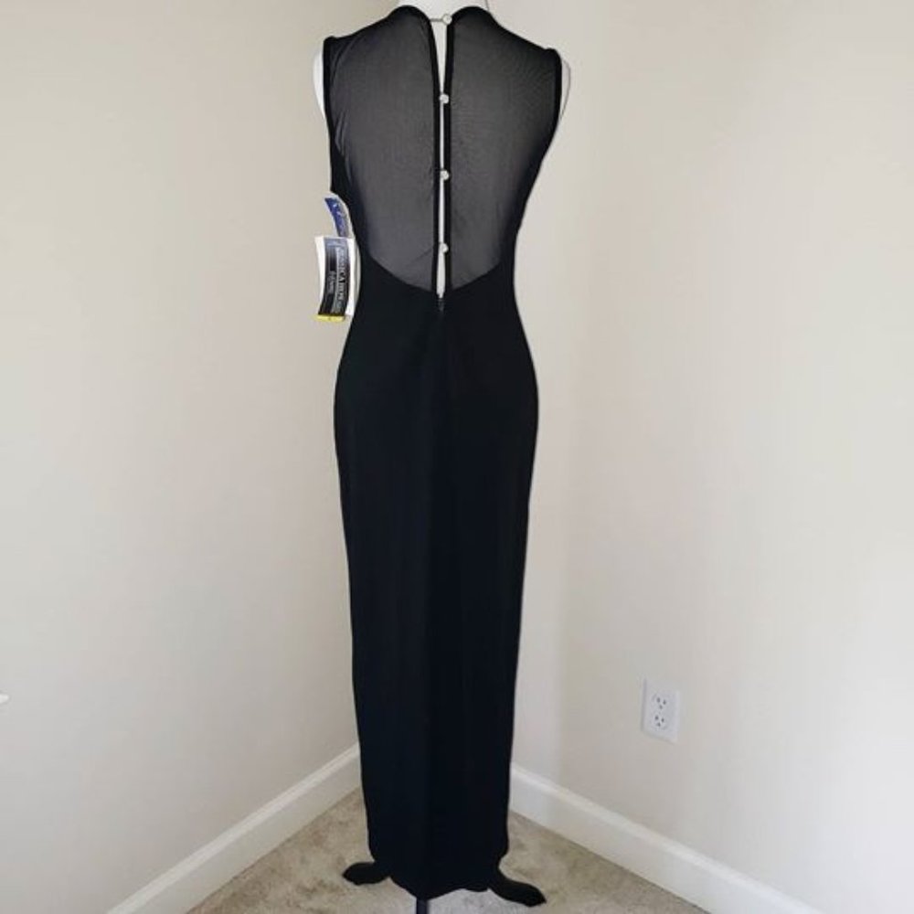 NWT Jessica Howard Evening Long Black Evening Dress Gown prom black tie